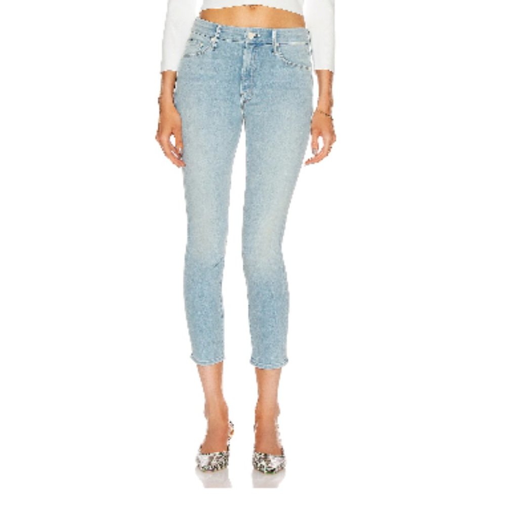 Mother Looker Cropped Skinny Jeans in Swimming Pool Sunday